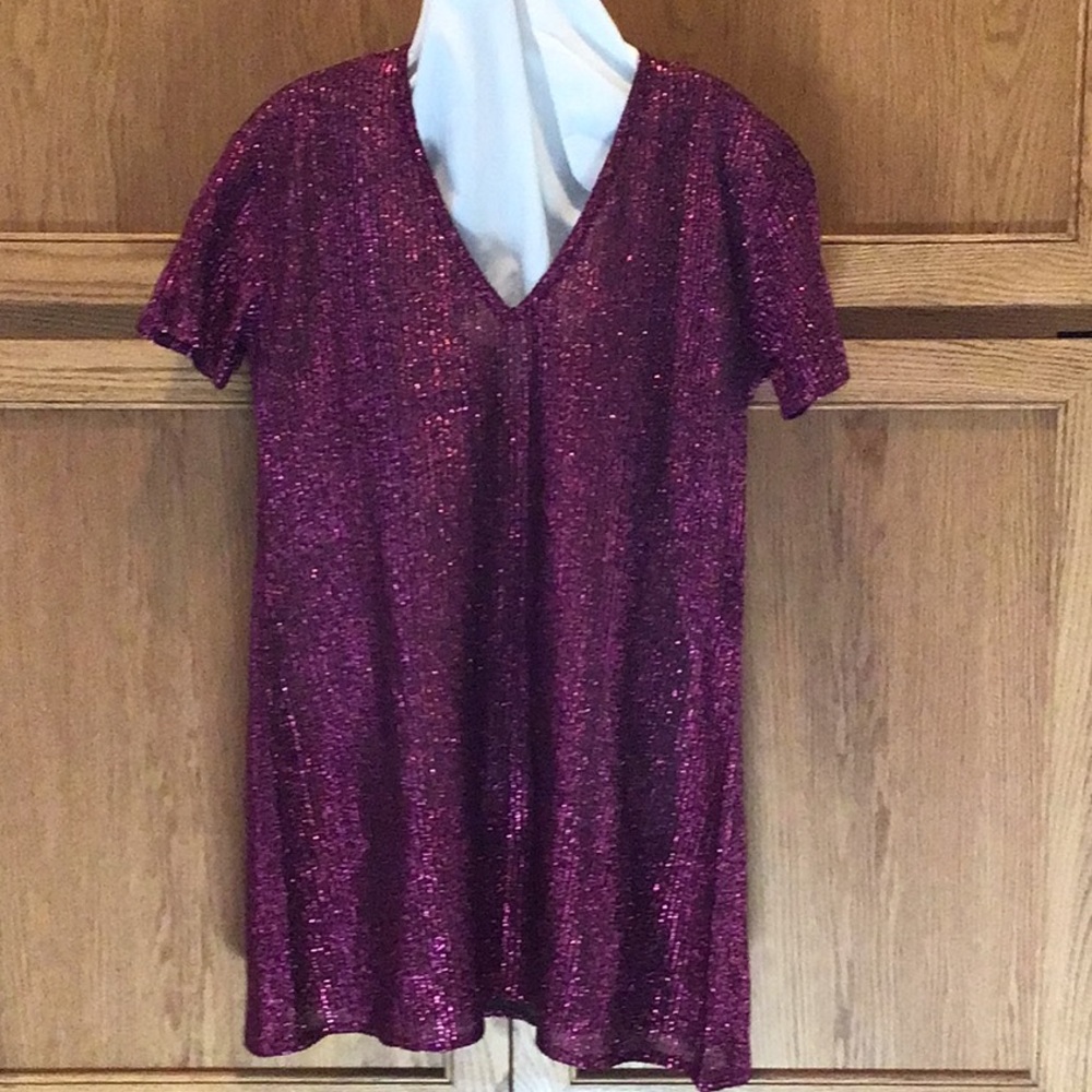 Vintage Magenta Metallic. Tunic. Holiday Glam!